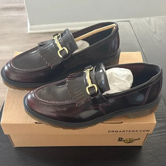 Dr. Martens Dark Brown Loafers with Gold Buckle - Picture 2 of 6